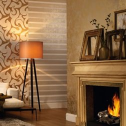 Decoracin en pared en papel de colgadura de diversa textura