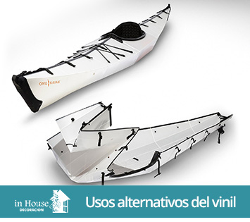 Primera gigantografa en vinil aplicada en kayak de origami