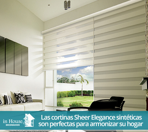 Cortinas Sheer Elegance sintticas en espacios blancos para su hogar