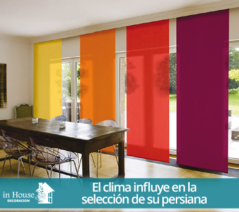 Persianas de panel japons sintticas coloridas en el comedor de su casa