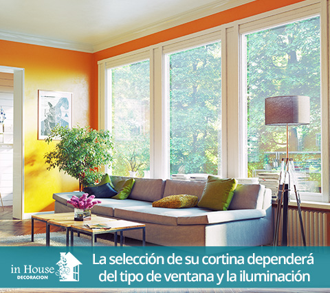 Ventanales de una sala, cortinas sheer royal