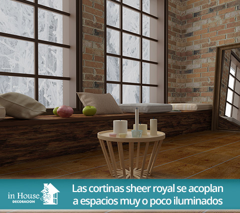 Ventanales con poca iluminacin, cortinas sheer royal